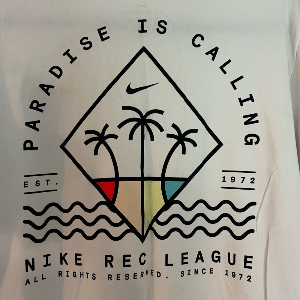 Nike White Long Sleeve Tee with Palm Logo - Picture 7 of 8